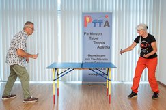 Der Verein Parkinson Table Tennis Austria hat einen Tischtennistisch im Phyrn-Eisenwurzen Klinikum Steyr aufgestellt