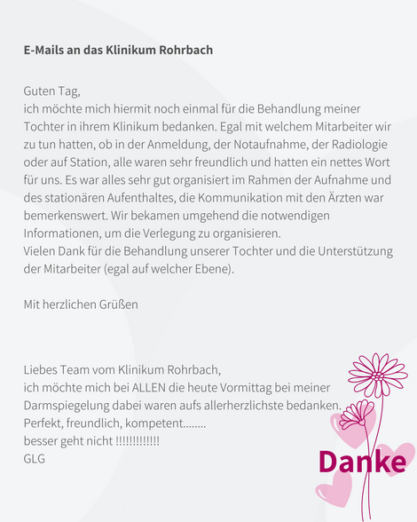 Rückmeldungen auf unseren PatientInnen-Fragebögen