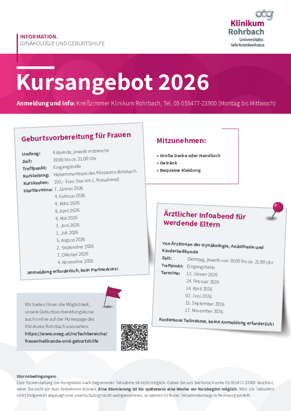 Infoblatt Kursangebot