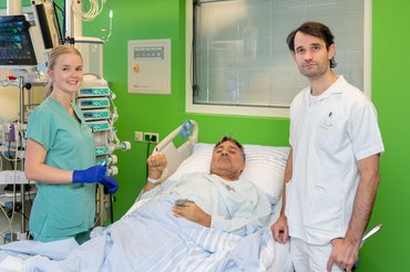 Foto eines Schlaganfallpatienten auf der Stroke Unit