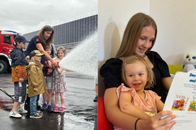 Kinder mit Feuerwehrschlauch und beim Vorlesen