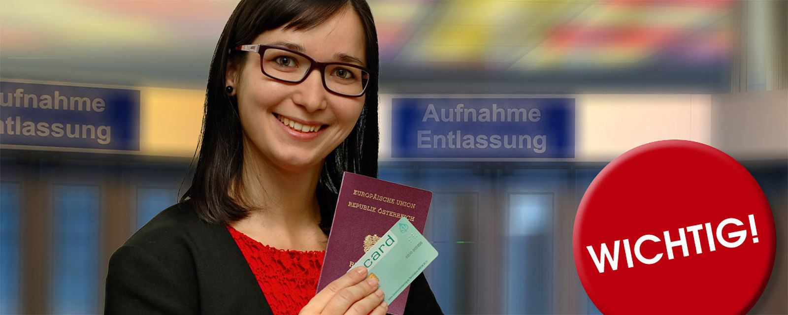 Mit der e-card und Ihrem Lichtbildausweis unterwegs. Ausweispflicht im Spital