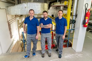 Gruppenfoto von drei Technikern im Salzkammergut Klinikum Bad Ischl