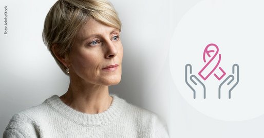 Symbolbild Frau Symbol Hände mit rosa Masche