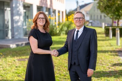 Mag. Christian Peinbauer und Claudia Schmid, MHPE