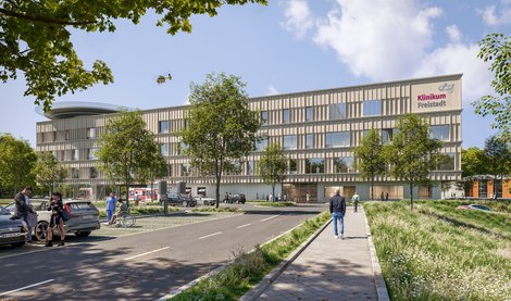 Visualisierung des Zubaus: Die Holzfassade vereint Ästhetik, Langlebigkeit und ökologische Verantwortung. 