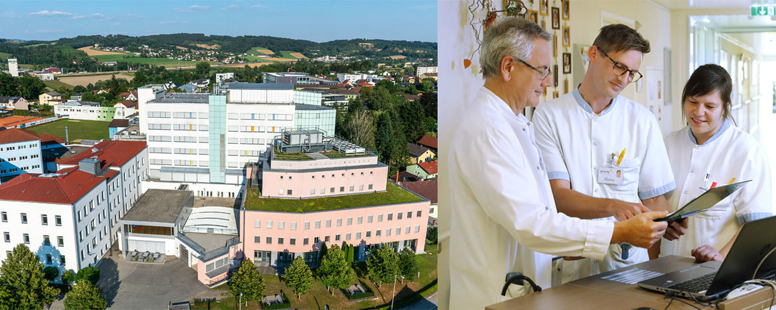 Gebäude Klinikum Schärding und Mitarbeiter