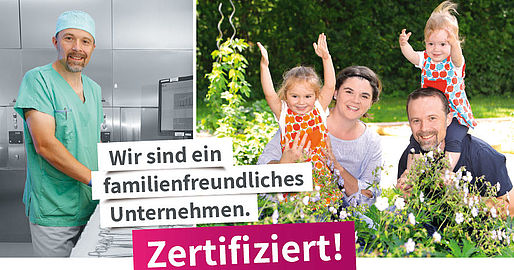 Mitarbeiter in beruflichem Umfeld und privat mit der Familie