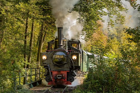 Thomas Pöckl, der mit der "Schnackerlbahn" als Lokführer durchs Steyrtal fährt