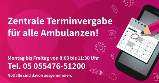 Zentrale Terminvergabe für alle Ambulanzen