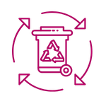 Symbol für Abfallwirtschaft - Mülltonne mit Kreislaufsymbol