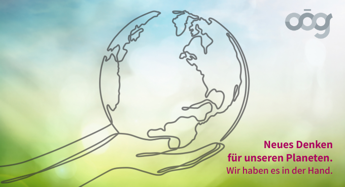 Grafik zwei Hände halten Erdkugel