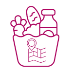 Symbol für Lebensmittel und Regionalität mit Landkarte