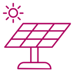 Symbol Sonne und Solarpanel