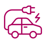Symbol für eAuto - Auto mit Stecker