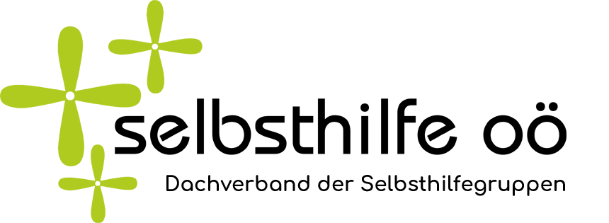 Logo mit der Aufschrift "selbsthilfe oö" und darunter "Dachverband der Selbsthilfegruppen"
