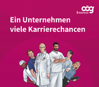 Text "Ein Unternehmen. Viele Karrierechancen." und verschiedene Berufsgruppen