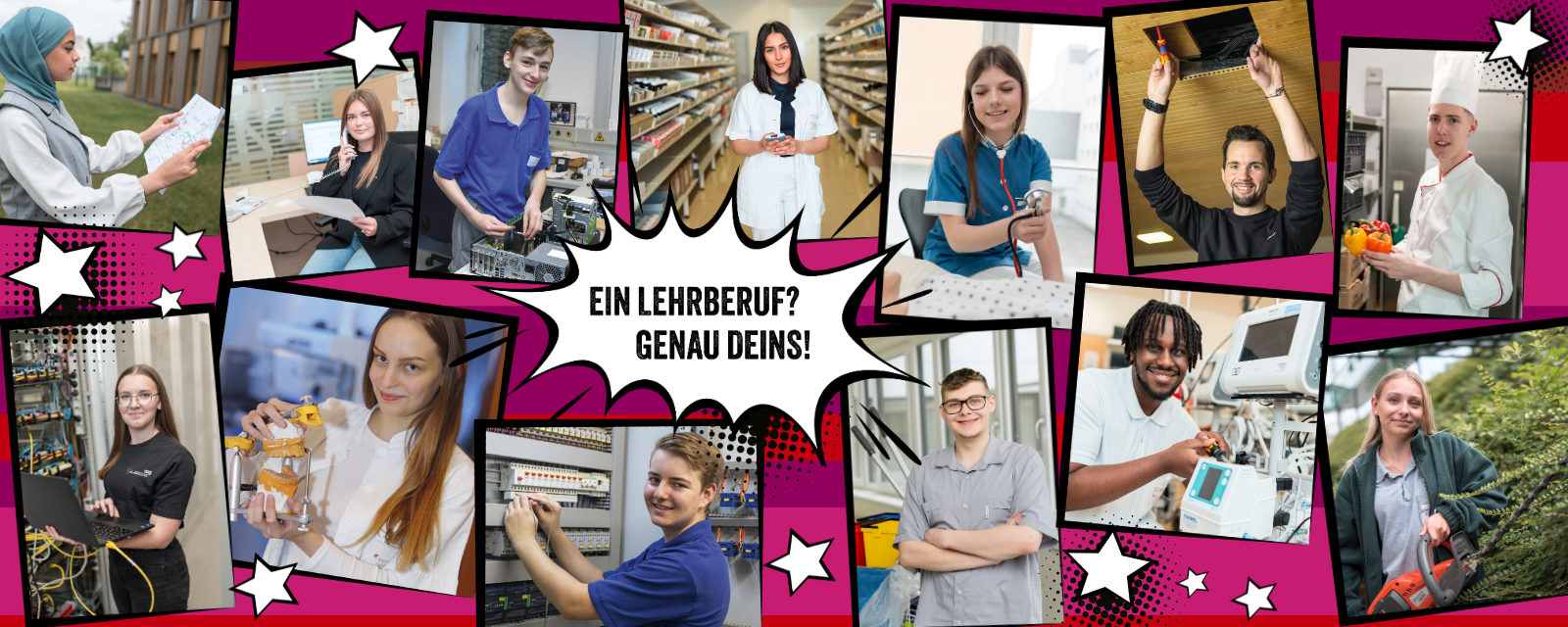 Lehrlinge verschiedener Lehrberufe