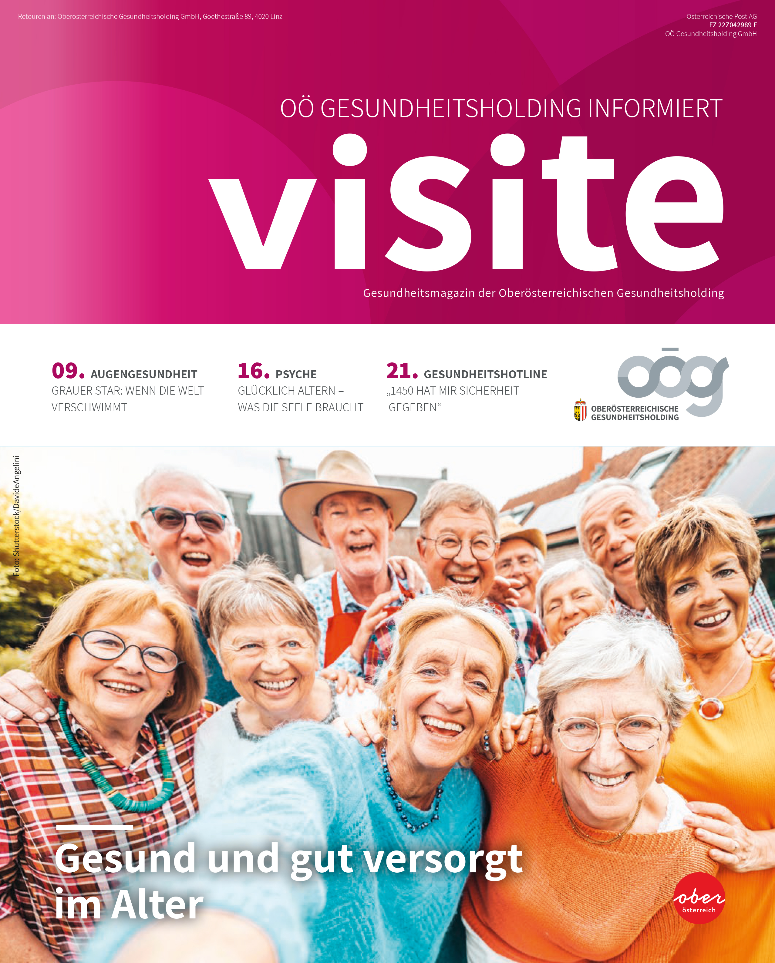 Titelseite der visite Männergesundheit - jüngerer und älterer Mann - Arm in Arm