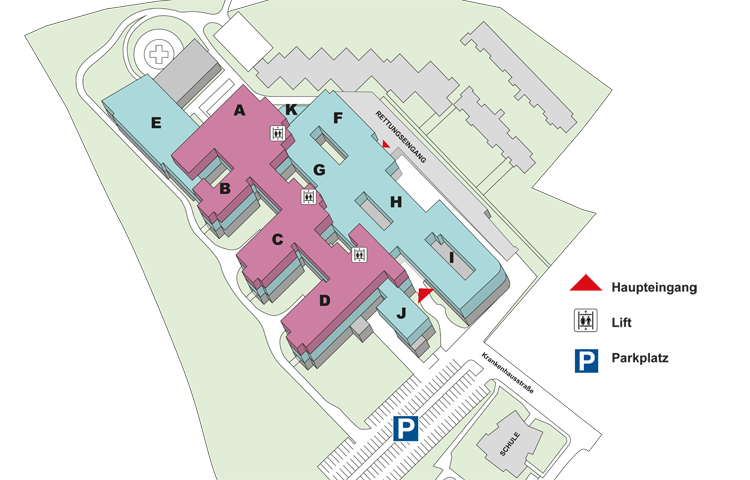 Gebäudeplan Klinikum Rohrbach